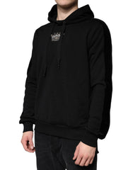 Dolce & Gabbana Black Crown Cotton Hooded Sweatshirt Sweater -   -  Dolce & Gabbana.
