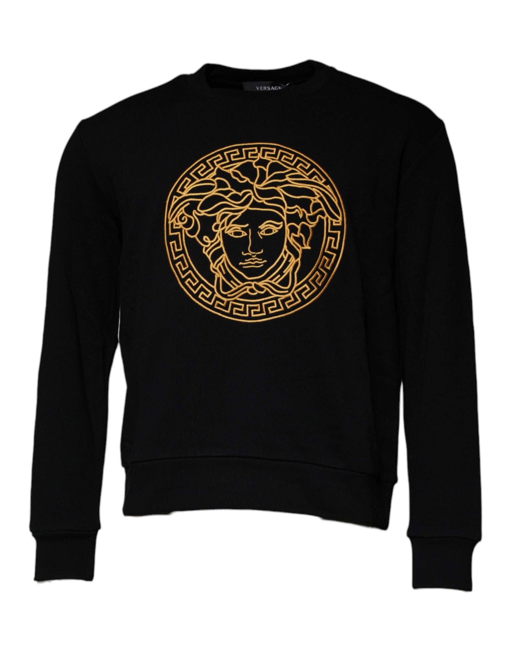 Versace Black Medusa Embroidery Crew Neck Pullover Sweater -   -  Versace.