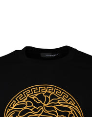 Versace Black Medusa Embroidery Crew Neck Pullover Sweater -   -  Versace.