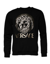 Versace Black Medusa Fleece Men Crew Neck Sweatshirt Sweater -   -  Versace.