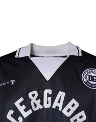 Dolce & Gabbana Blue Logo Jersey Collared Pullover Sweater -   -  Dolce & Gabbana.