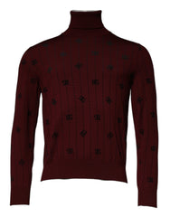 Dolce & Gabbana Maroon Monogram Turtleneck Pullover Sweater -   -  Dolce & Gabbana.