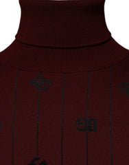 Dolce & Gabbana Maroon Monogram Turtleneck Pullover Sweater -   -  Dolce & Gabbana.