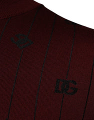 Dolce & Gabbana Maroon Monogram Turtleneck Pullover Sweater -   -  Dolce & Gabbana.