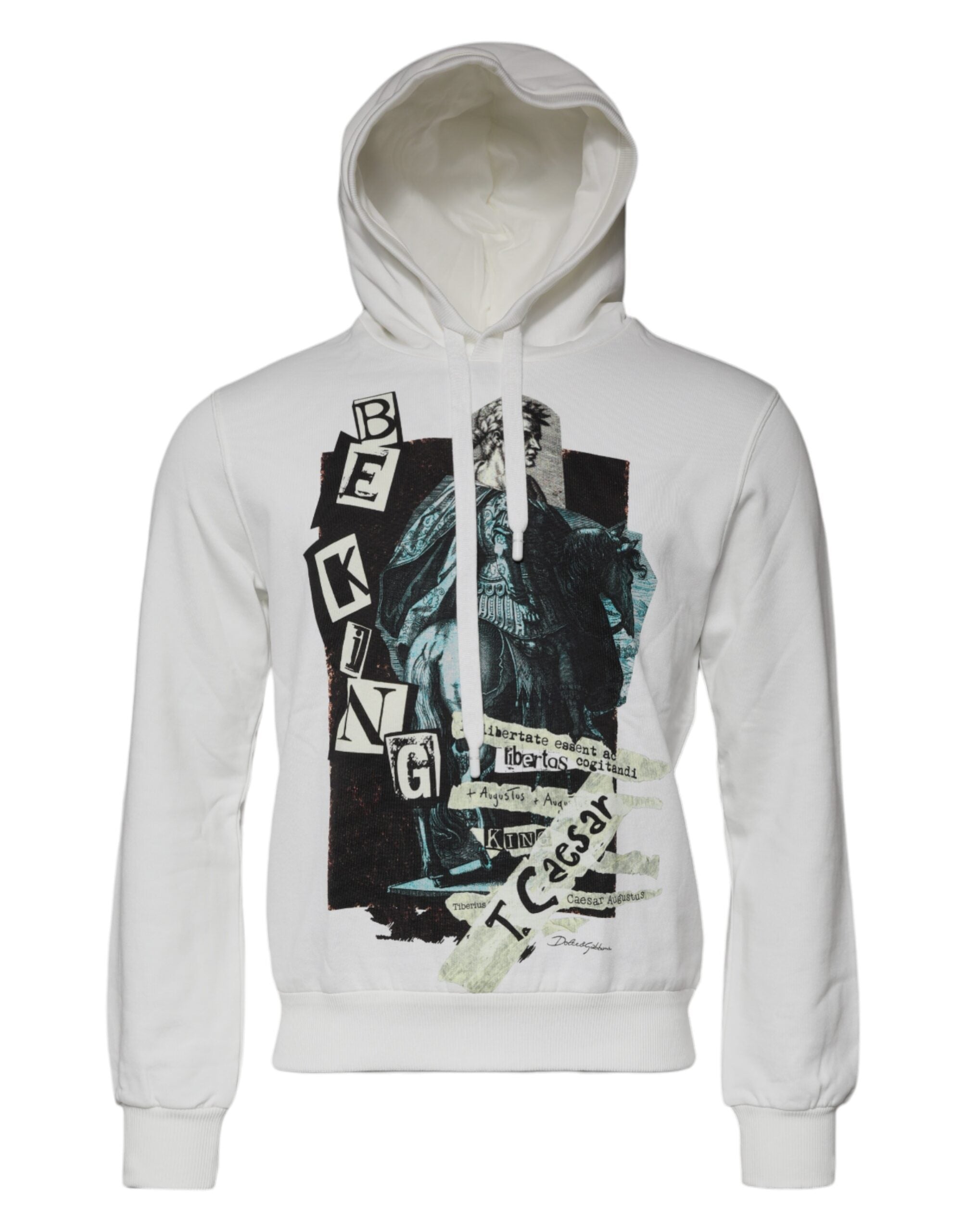Dolce & Gabbana White Caesar Cotton Hooded Pullover Sweater -   -  Dolce & Gabbana.
