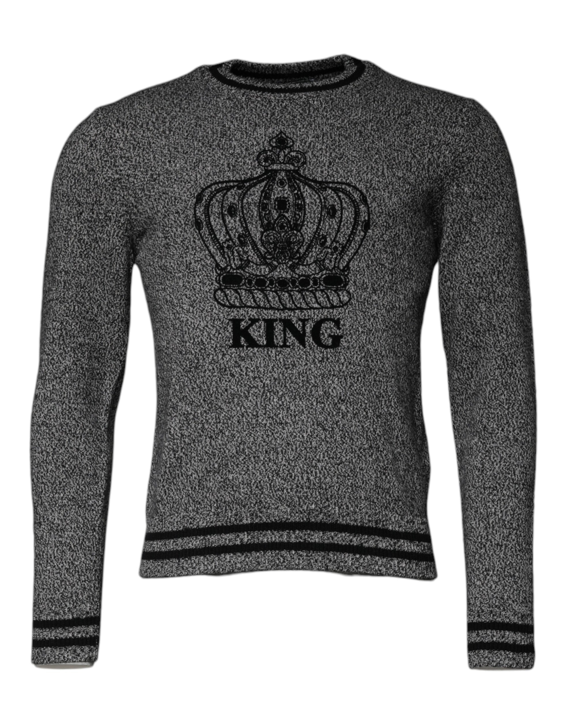 Dolce & Gabbana Gray Crown King Cashmere Pullover Sweater -   -  Dolce & Gabbana.