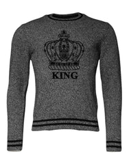 Dolce & Gabbana Gray Crown King Cashmere Pullover Sweater -   -  Dolce & Gabbana.