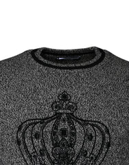 Dolce & Gabbana Gray Crown King Cashmere Pullover Sweater -   -  Dolce & Gabbana.