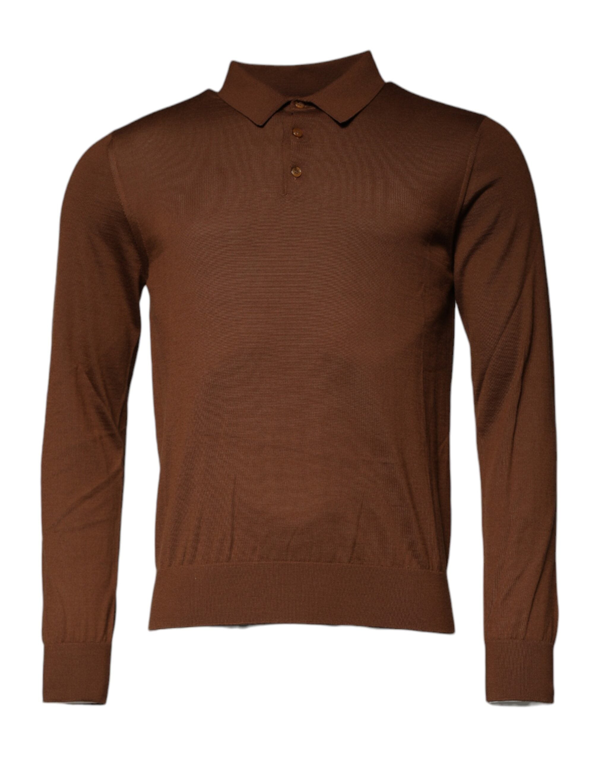 Dolce & Gabbana Brown Cashmere Buttoned Men Pullover Sweater -   -  Dolce & Gabbana.
