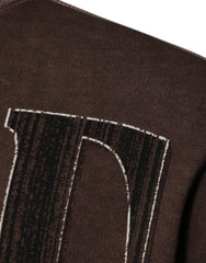 Dolce & Gabbana Brown Logo Print Crew Neck Pullover Sweater -   -  Dolce & Gabbana.