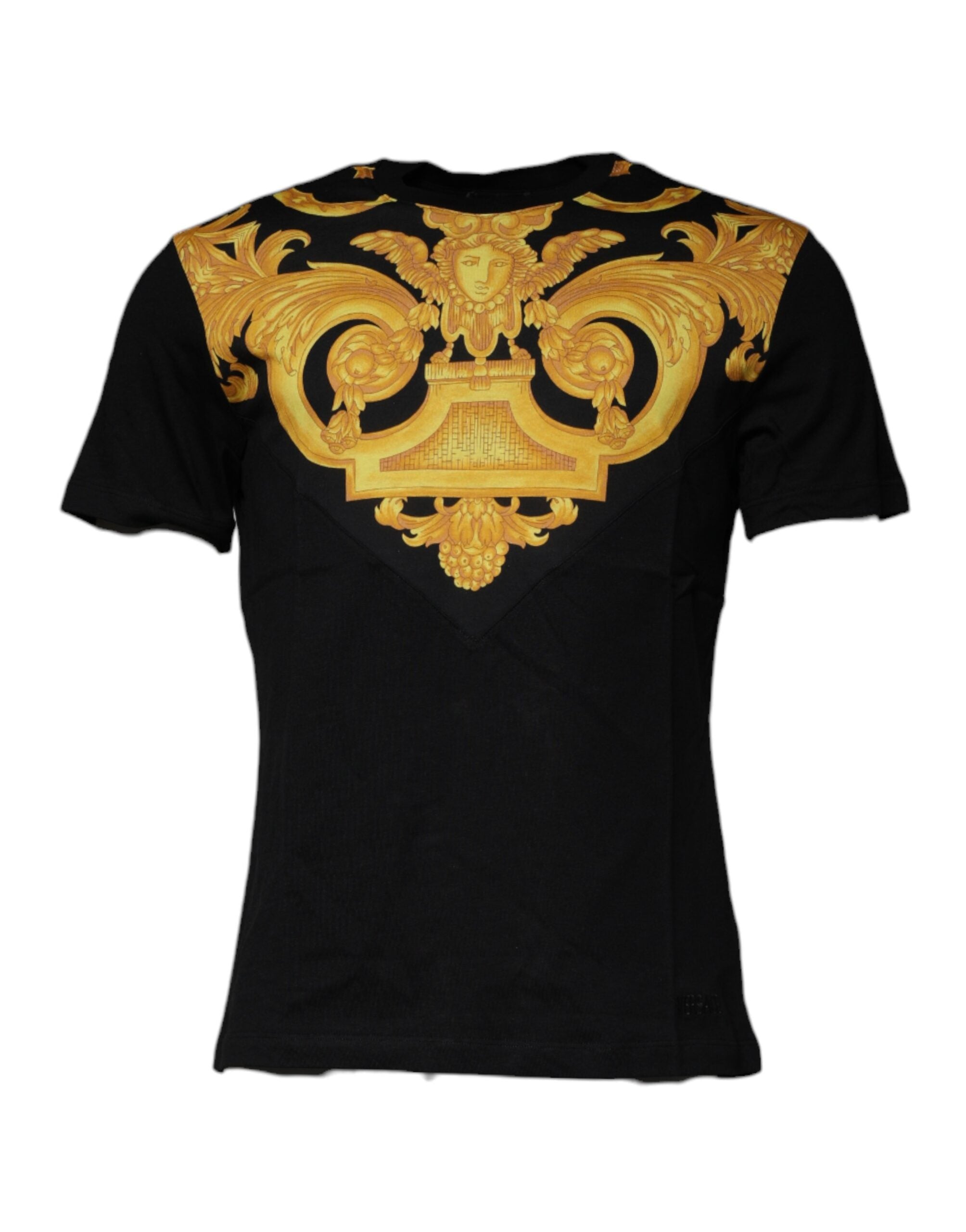 Versace Black Medusa Print Cotton Crew Neck T-shirt -   -  Versace.