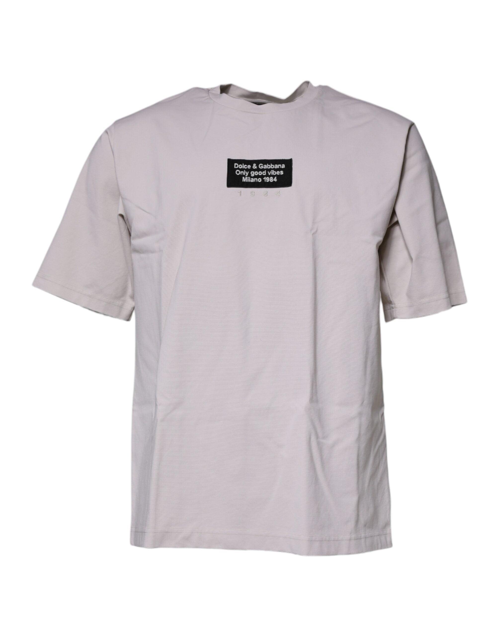 Dolce & Gabbana Beige DG Logo Crew Neck Short Sleeves T-shirt -   -  Dolce & Gabbana.