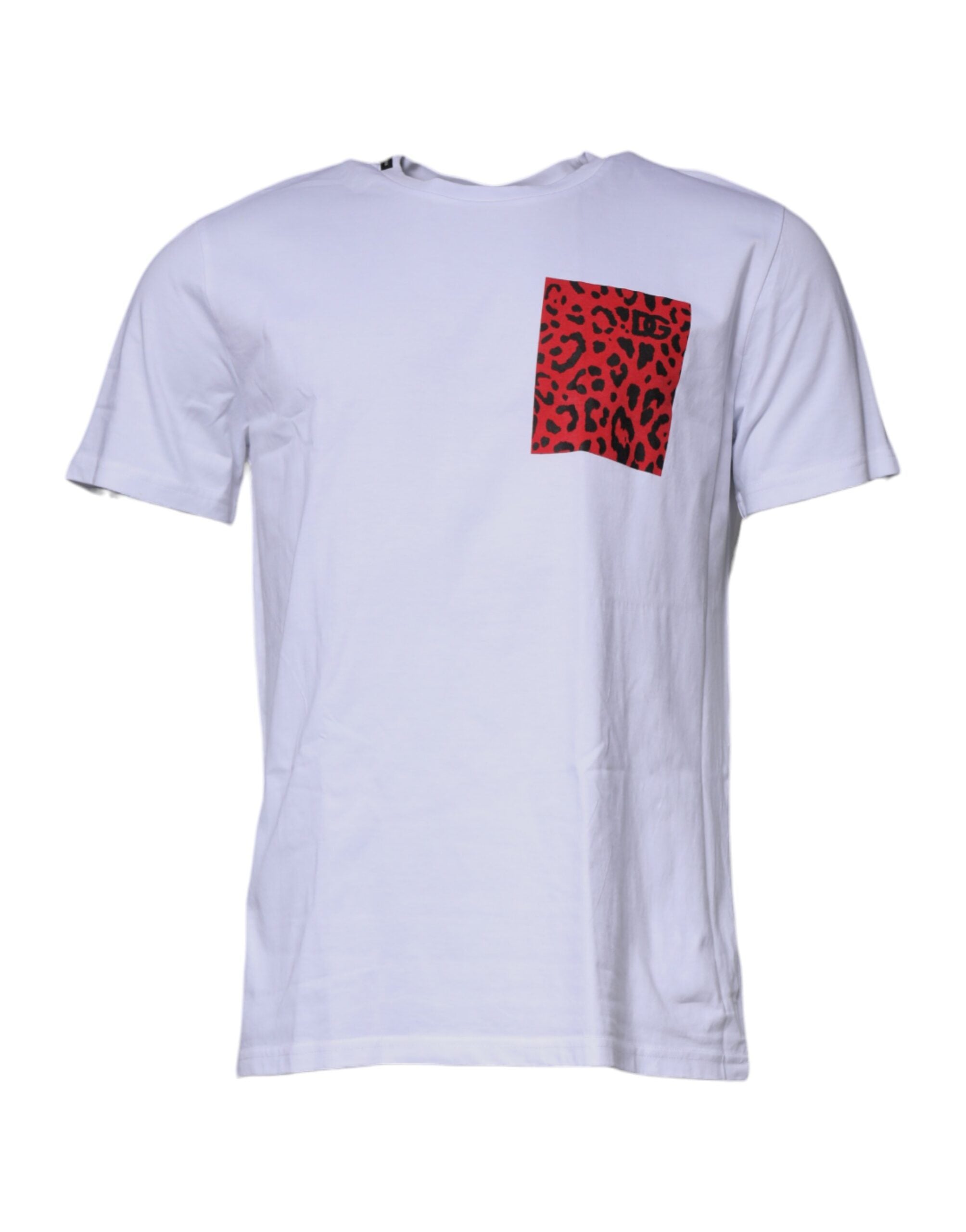 Dolce & Gabbana White Red Leopard Cotton Crew Neck T-shirt -   -  Dolce & Gabbana.