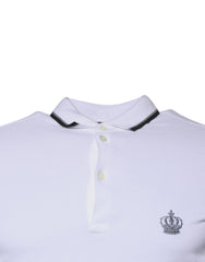 Dolce & Gabbana White Cotton Crown Collared Polo T-shirt -   -  Dolce & Gabbana.