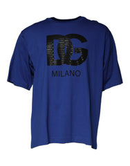 Dolce & Gabbana Blue Logo Print Cotton Men Crew Neck T-shirt -   -  Dolce & Gabbana.