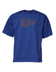 Dolce & Gabbana Blue Graphic Print Cotton Crew Neck T-shirt -   -  Dolce & Gabbana.