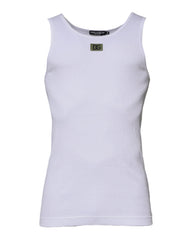 Dolce & Gabbana White Cotton Round Neck Sleeveless T-shirt -   -  Dolce & Gabbana.