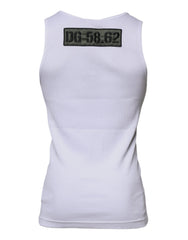 Dolce & Gabbana White Cotton Round Neck Sleeveless T-shirt -   -  Dolce & Gabbana.