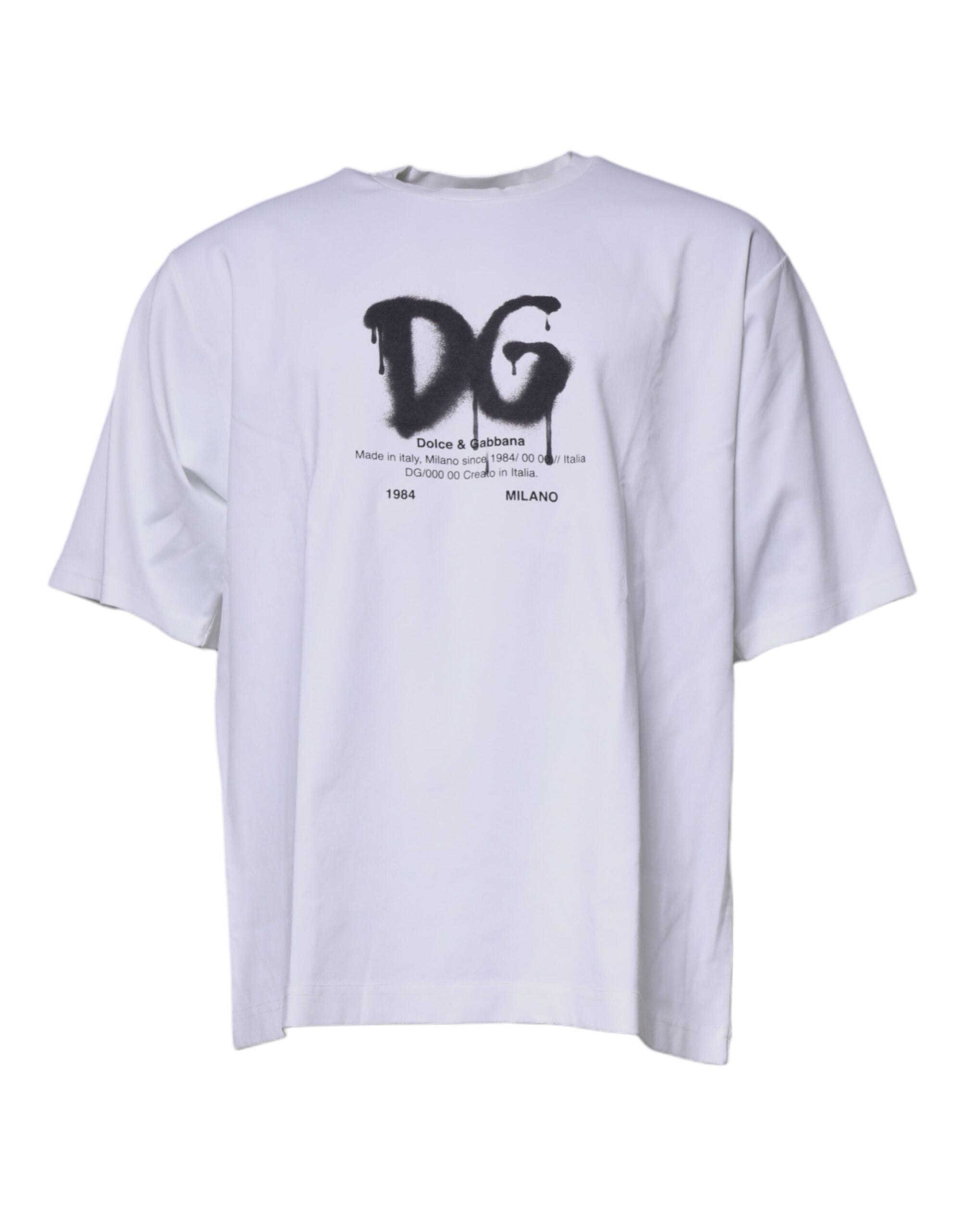 Dolce & Gabbana White DG Logo Cotton Crew Neck T-shirt -   -  Dolce & Gabbana.