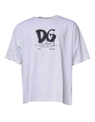 Dolce & Gabbana White DG Logo Cotton Crew Neck T-shirt -   -  Dolce & Gabbana.
