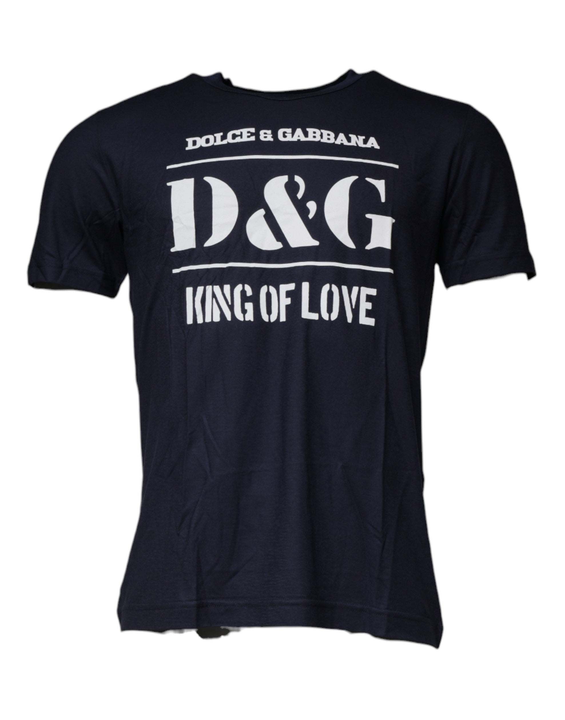 Dolce & Gabbana Blue D&G King Of Love Cotton Crew Neck T-shirt -   -  Dolce & Gabbana.