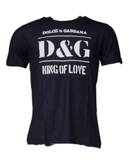 Dolce & Gabbana Blue D&G King Of Love Cotton Crew Neck T-shirt -   -  Dolce & Gabbana.