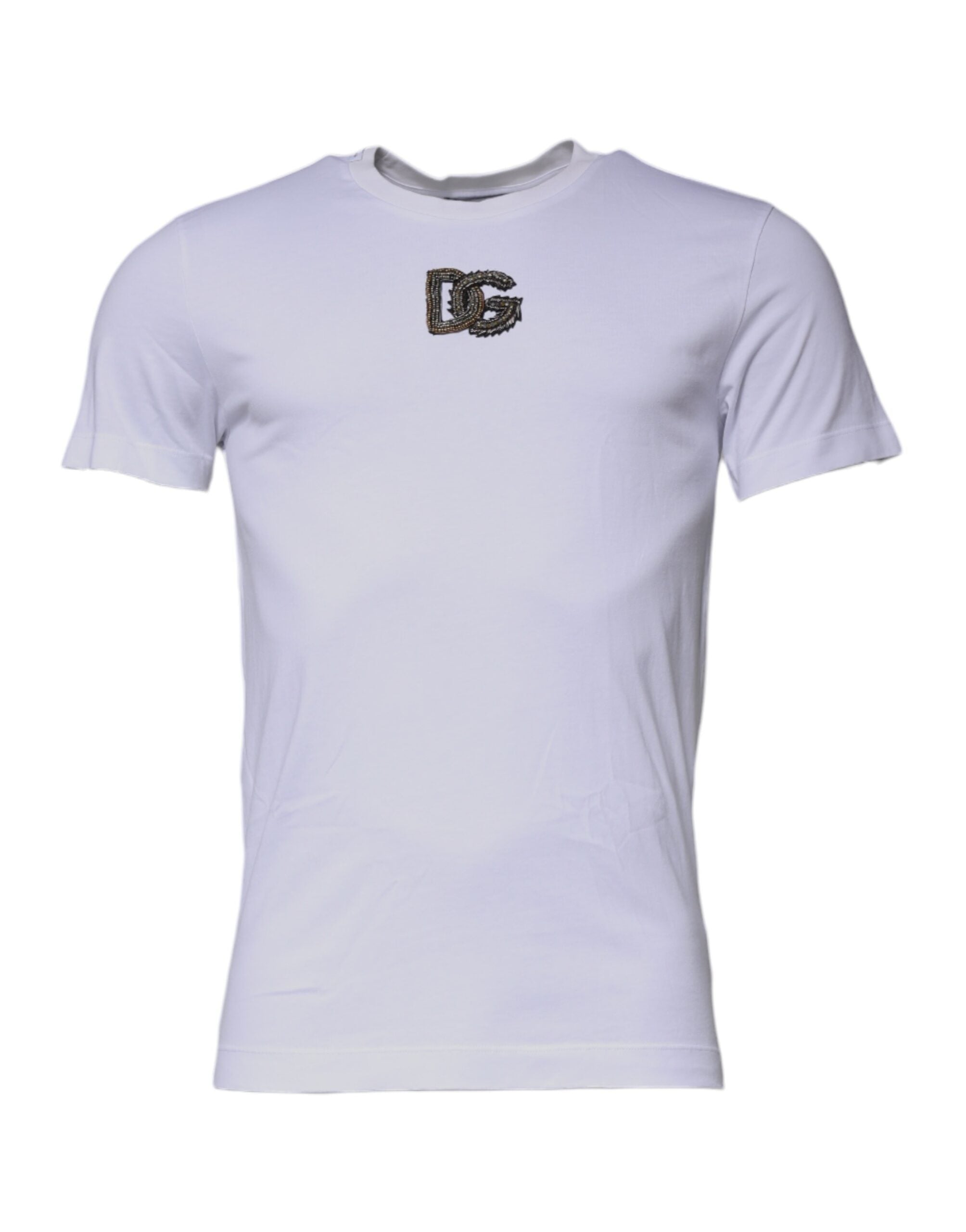 Dolce & Gabbana White DG Logo Cotton Crew Neck T-shirt -   -  Dolce & Gabbana.