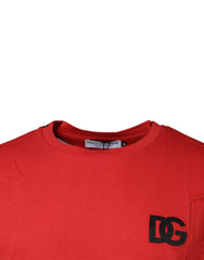 Dolce & Gabbana Red DG Logo Cotton Crew Neck T-shirt -   -  Dolce & Gabbana.
