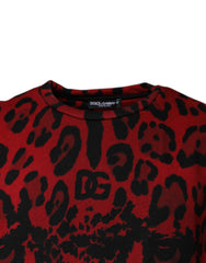 Dolce & Gabbana Red Leopard Print Cotton Sleeveless T-shirt -   -  Dolce & Gabbana.