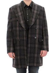 Dolce & Gabbana Gray Double Breasted Coat Jacket -   -  Dolce & Gabbana.