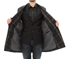 Dolce & Gabbana Gray Double Breasted Coat Jacket -   -  Dolce & Gabbana.