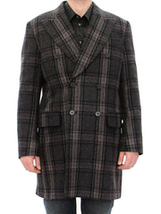 Dolce & Gabbana Gray Double Breasted Coat Jacket -   -  Dolce & Gabbana.