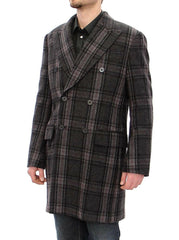 Dolce & Gabbana Gray Double Breasted Coat Jacket -   -  Dolce & Gabbana.