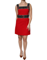 Dolce & Gabbana Red Wool Sleeveless A-line Flared Mini Dress -   -  Dolce & Gabbana.