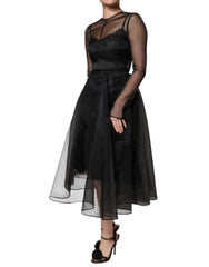 Dolce & Gabbana Black Tulle A-line Midi Cocktail Gown Dress -   -  Dolce & Gabbana.