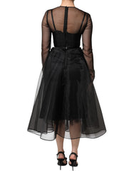 Dolce & Gabbana Black Tulle A-line Midi Cocktail Gown Dress -   -  Dolce & Gabbana.