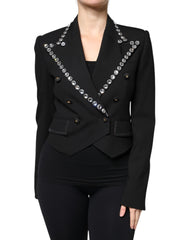 Dolce & Gabbana Black Crystal Double Breasted Blazer Jacket -   -  Dolce & Gabbana.