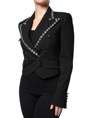 Dolce & Gabbana Black Crystal Double Breasted Blazer Jacket -   -  Dolce & Gabbana.