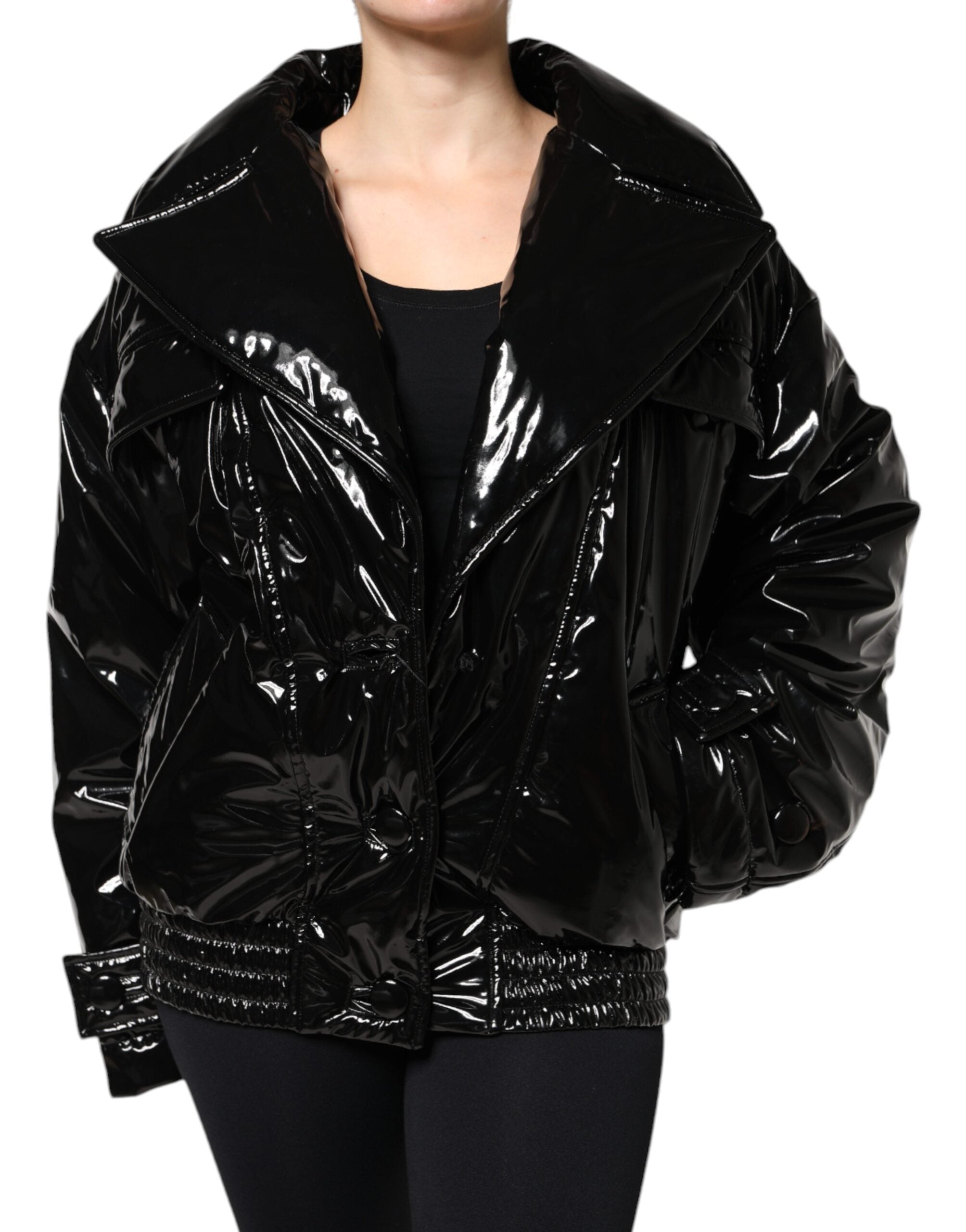 Dolce & Gabbana Black Polyester Button Down Blouson Jacket -   -  Dolce & Gabbana.