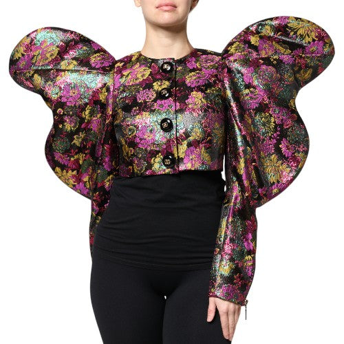 Dolce & Gabbana Multicolor Floral Jacquard Cropped Jacket -   -  Dolce & Gabbana.