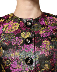 Dolce & Gabbana Multicolor Floral Jacquard Cropped Jacket -   -  Dolce & Gabbana.