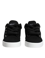 Dolce & Gabbana Black Portofino Low Top Sneakers Shoes -   -  Dolce & Gabbana.