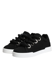 Dolce & Gabbana Black Portofino Low Top Sneakers Shoes -   -  Dolce & Gabbana.