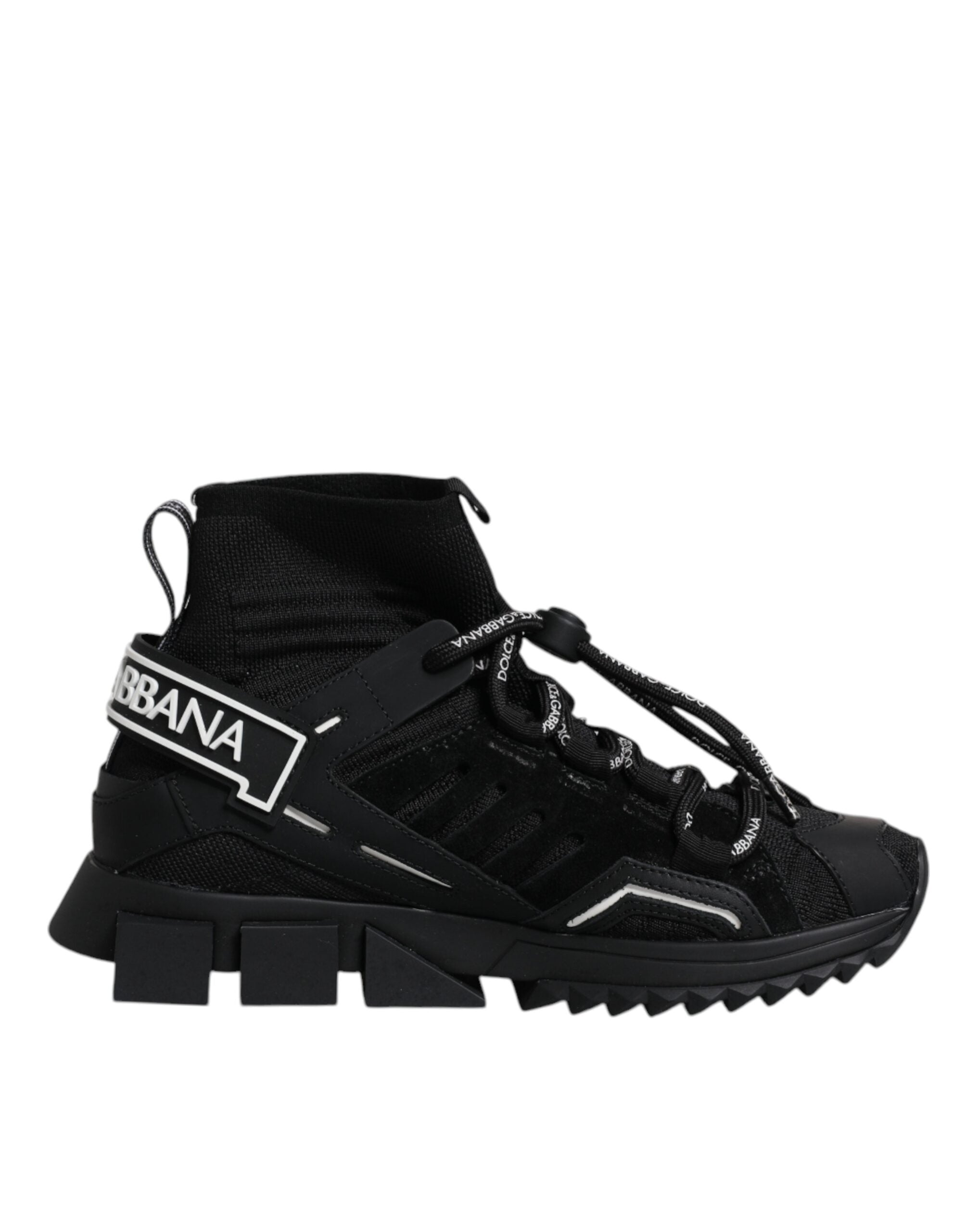 Dolce & Gabbana Black Sorrento Socks Logo Sneakers Shoes -   -  Dolce & Gabbana.