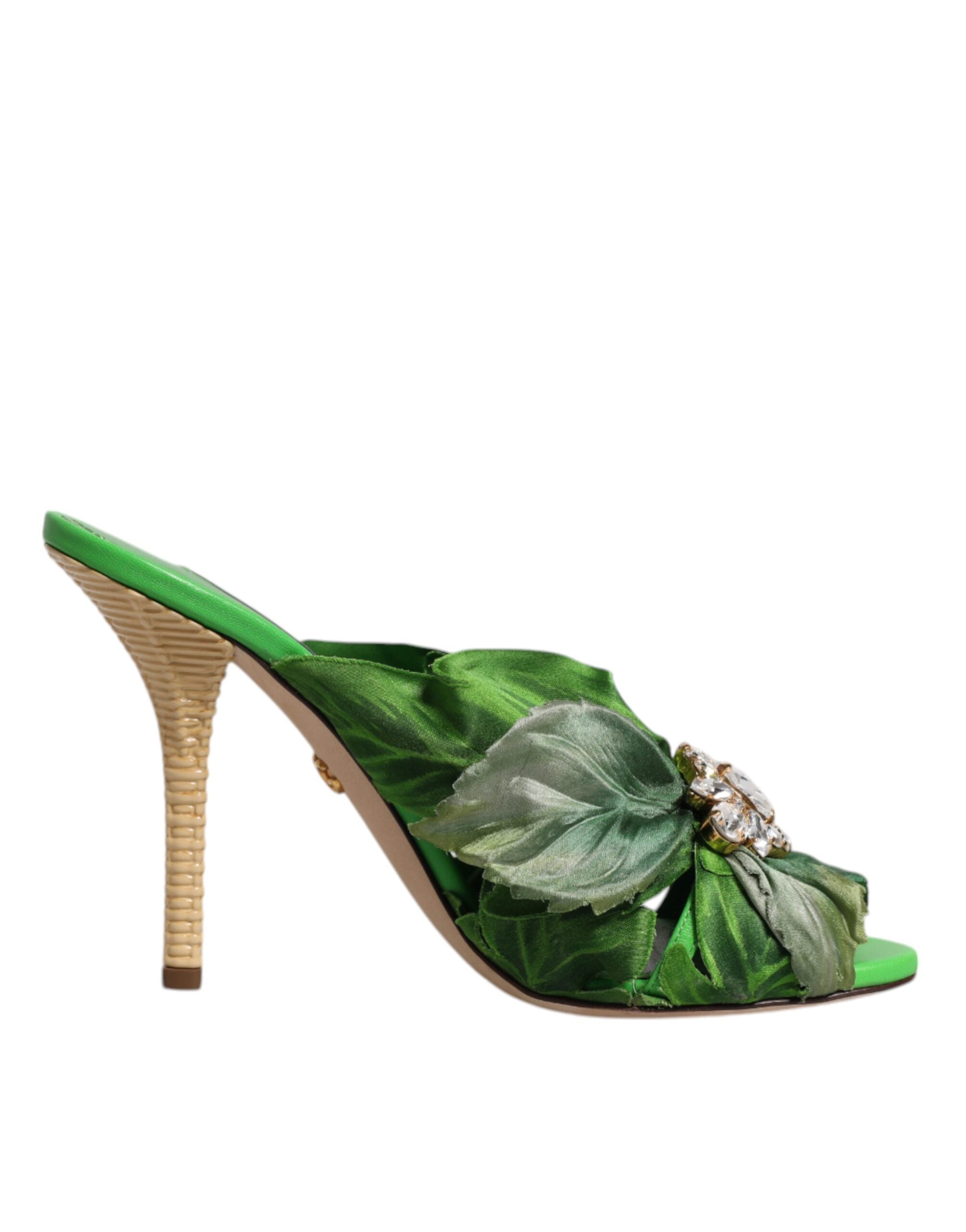 Dolce & Gabbana Green Crystal Slides KEIRA Sandal Shoes -   -  Dolce & Gabbana.