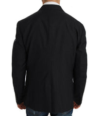 Dolce & Gabbana Gray Striped Wool Jacket Coat Slim Blazer -   -  Dolce & Gabbana.