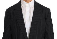 Dolce & Gabbana Gray Striped Wool Jacket Coat Slim Blazer -   -  Dolce & Gabbana.