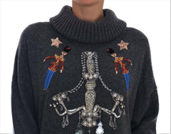 Dolce & Gabbana Fairy Tale Crystal Gray Cashmere Sweater -   -  Dolce & Gabbana.