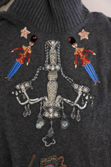 Dolce & Gabbana Fairy Tale Crystal Gray Cashmere Sweater -   -  Dolce & Gabbana.