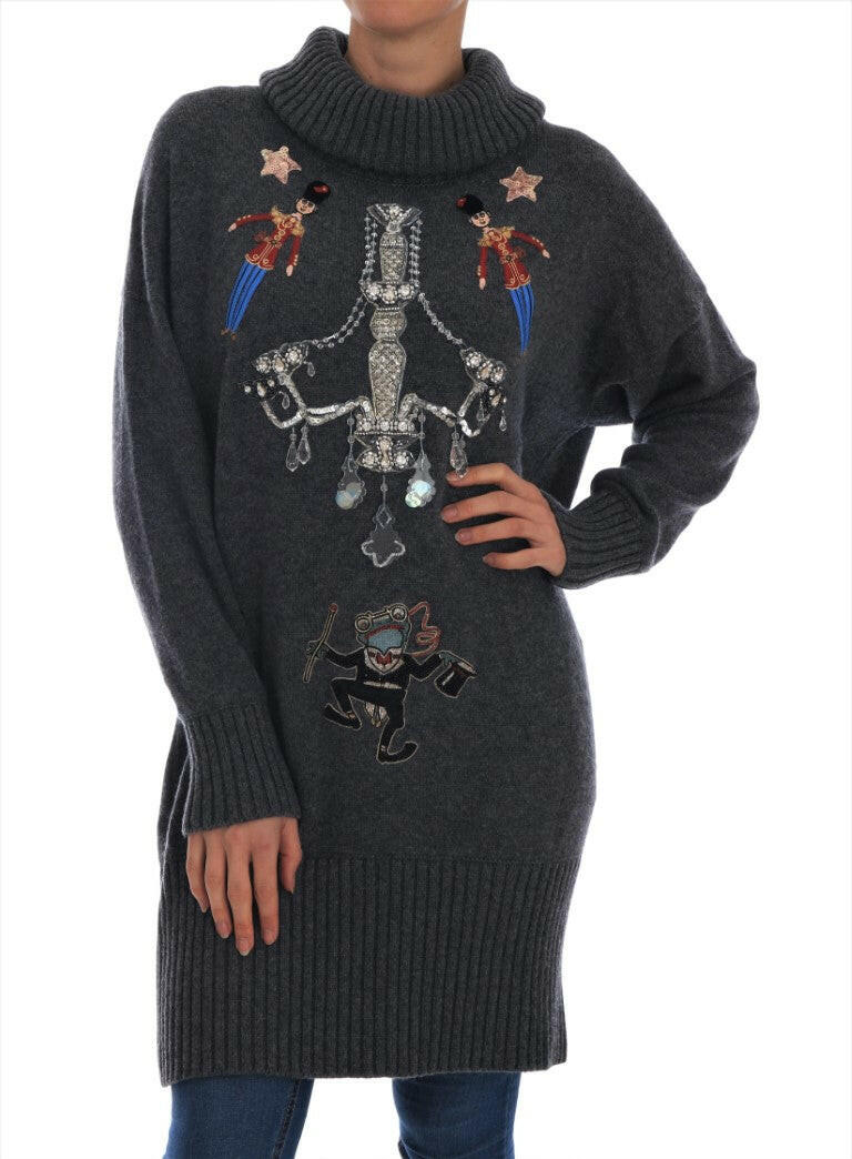 Dolce & Gabbana Fairy Tale Crystal Gray Cashmere Sweater -   -  Dolce & Gabbana.